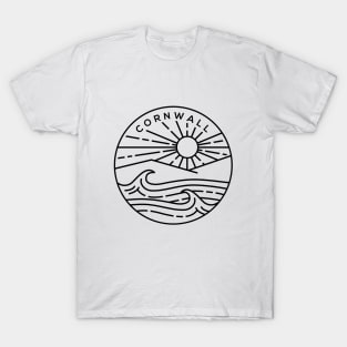 Cornwall Beach, South England Emblem - White T-Shirt